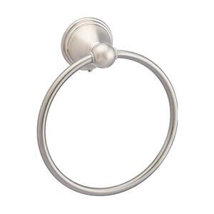 New! Round Modern Towel Ring, 6.3-inch Diameter, Satin Nickel